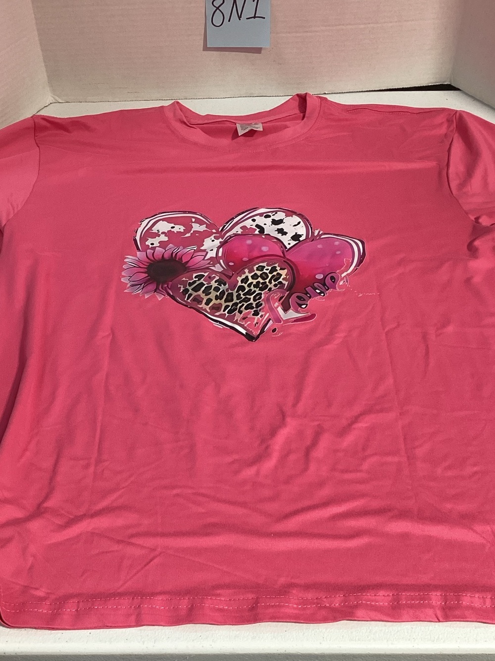 Women's Pink Heart Graphic Tee